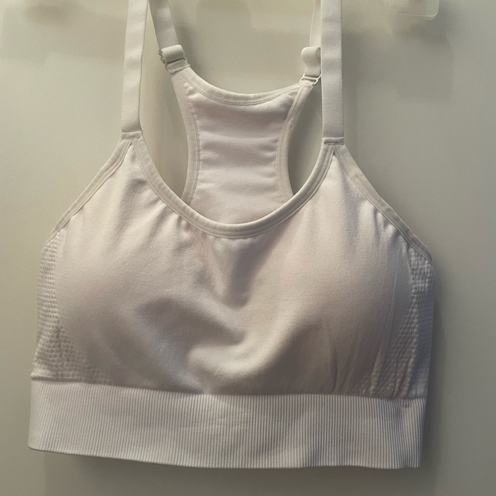 Primark White Racerback Adjustable-Strap Sports Bra